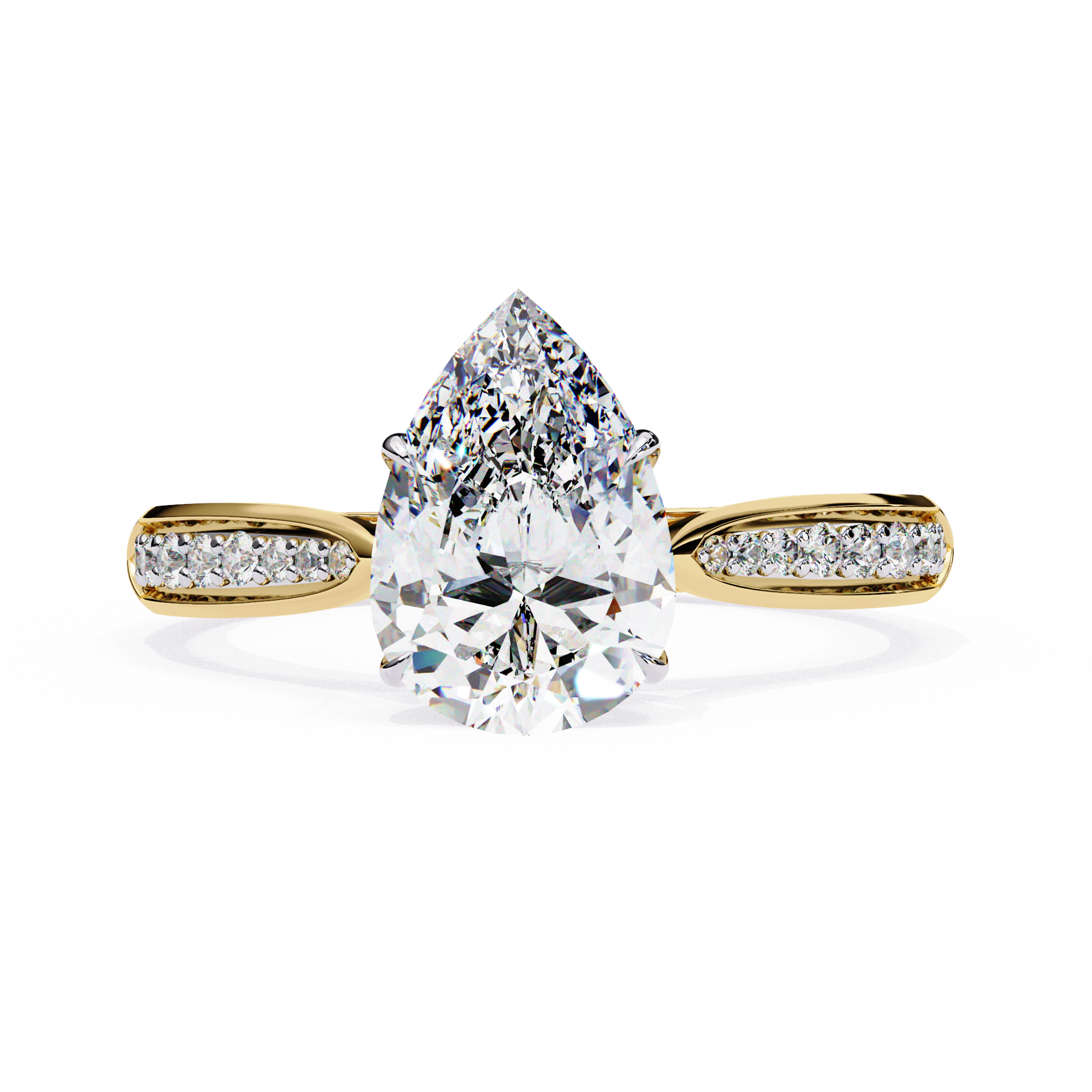 Yellow Gold / Moissanite, Yellow Gold / Lab Grown