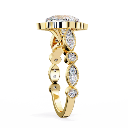 Yellow Gold / Moissanite, Yellow Gold / Lab Grown