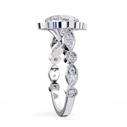 White Gold / Moissanite, White Gold / Lab Grown