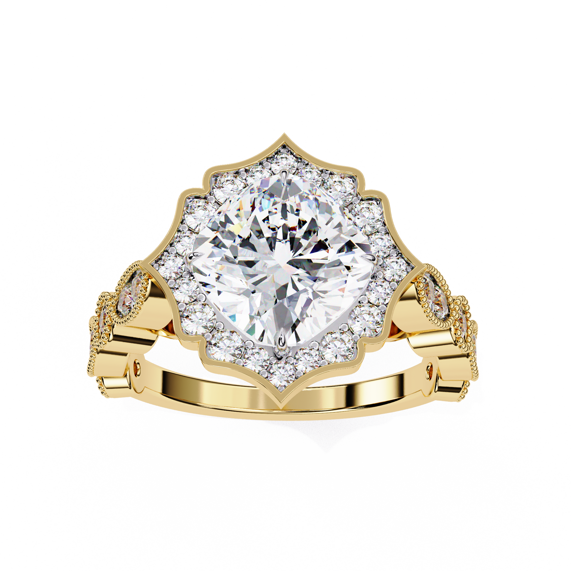Yellow Gold / Moissanite, Yellow Gold / Lab Grown