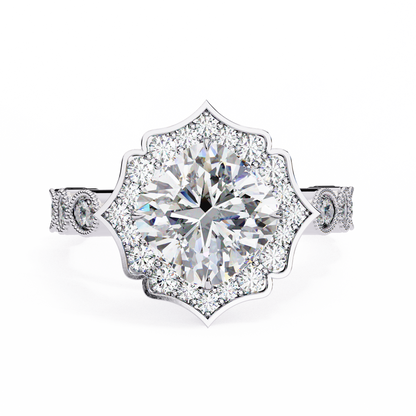 White Gold / Moissanite, White Gold / Lab Grown