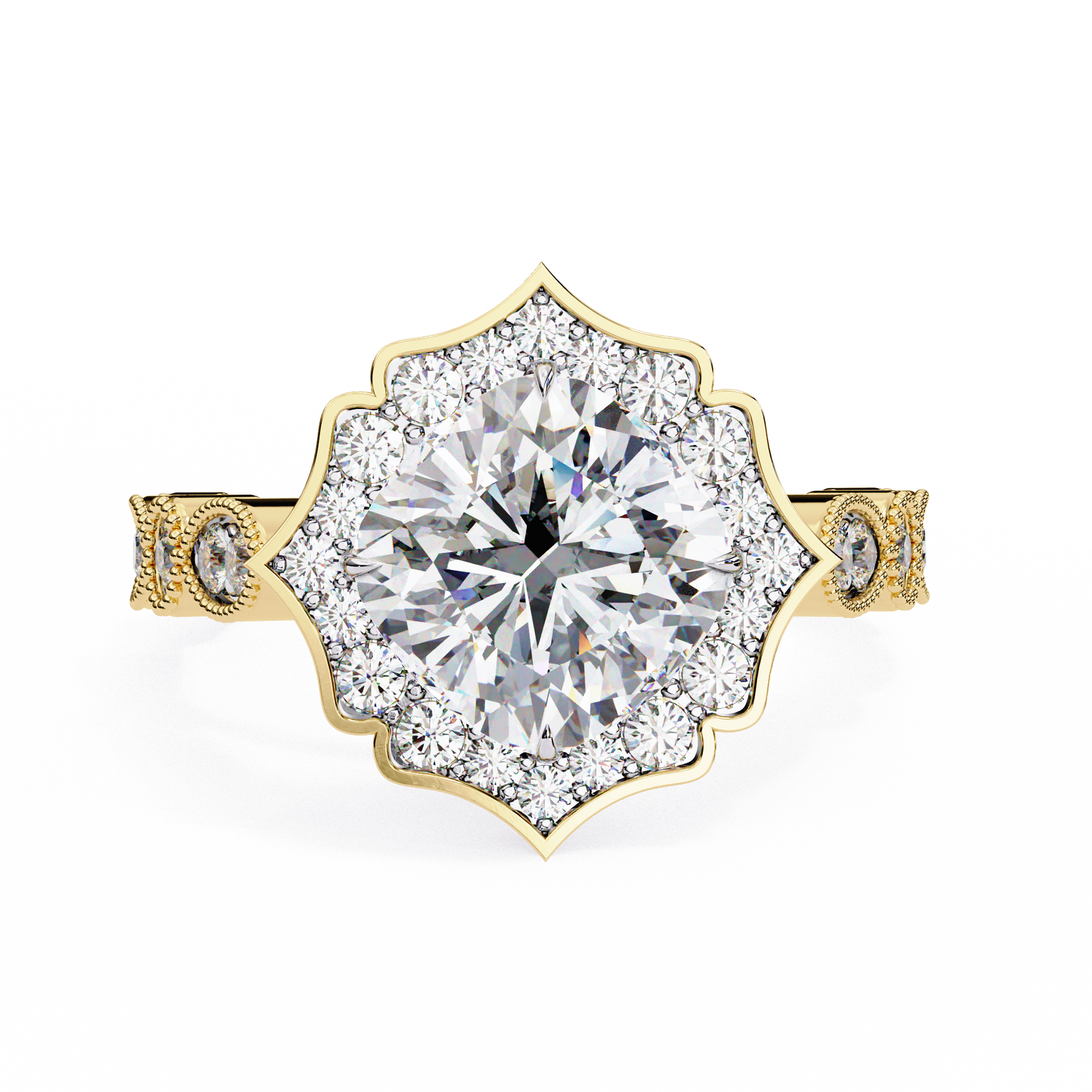 Yellow Gold / Moissanite, Yellow Gold / Lab Grown