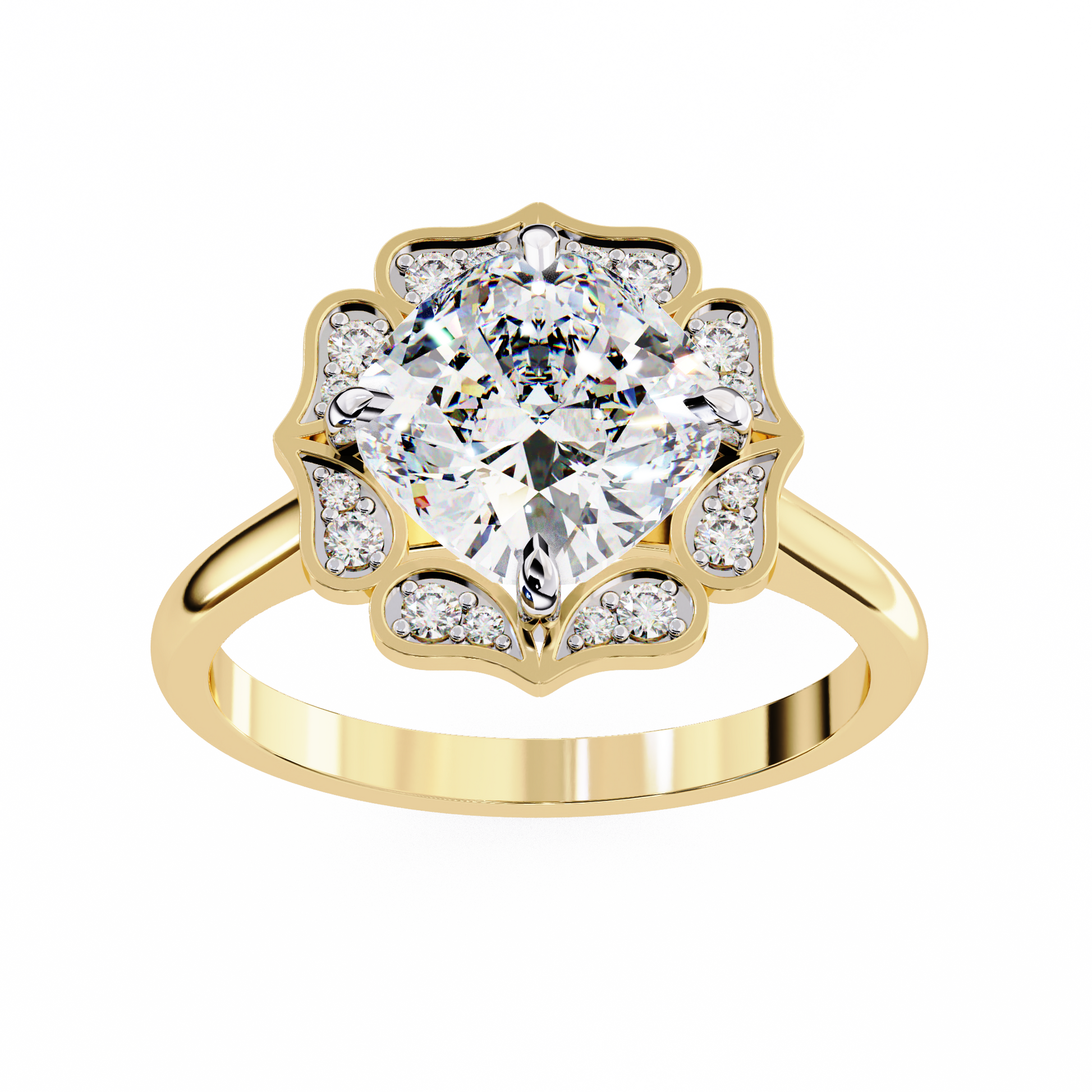 Yellow Gold / Moissanite, Yellow Gold / Lab Grown