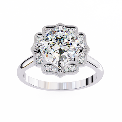 White Gold / Moissanite, White Gold / Lab Grown