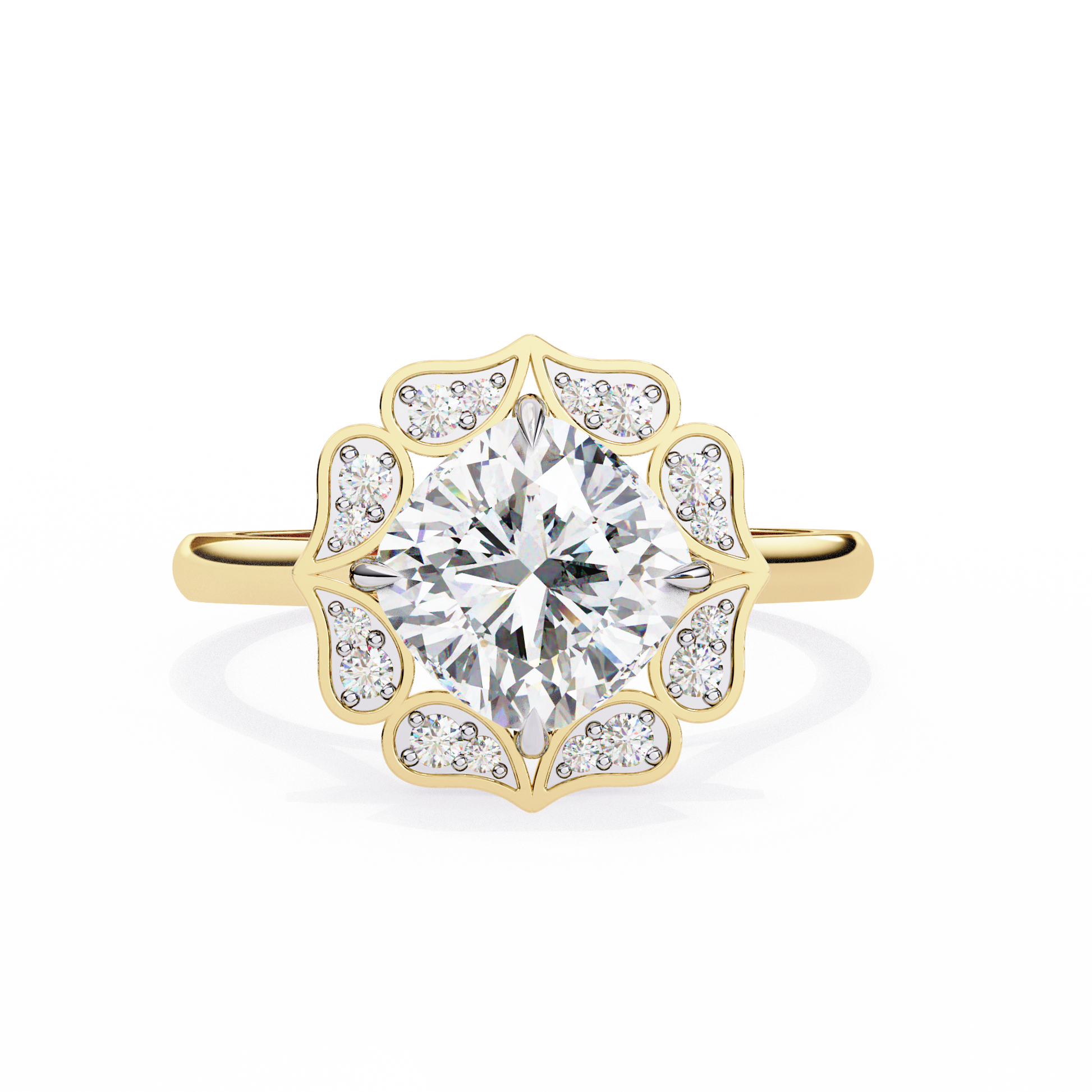 Yellow Gold / Moissanite, Yellow Gold / Lab Grown