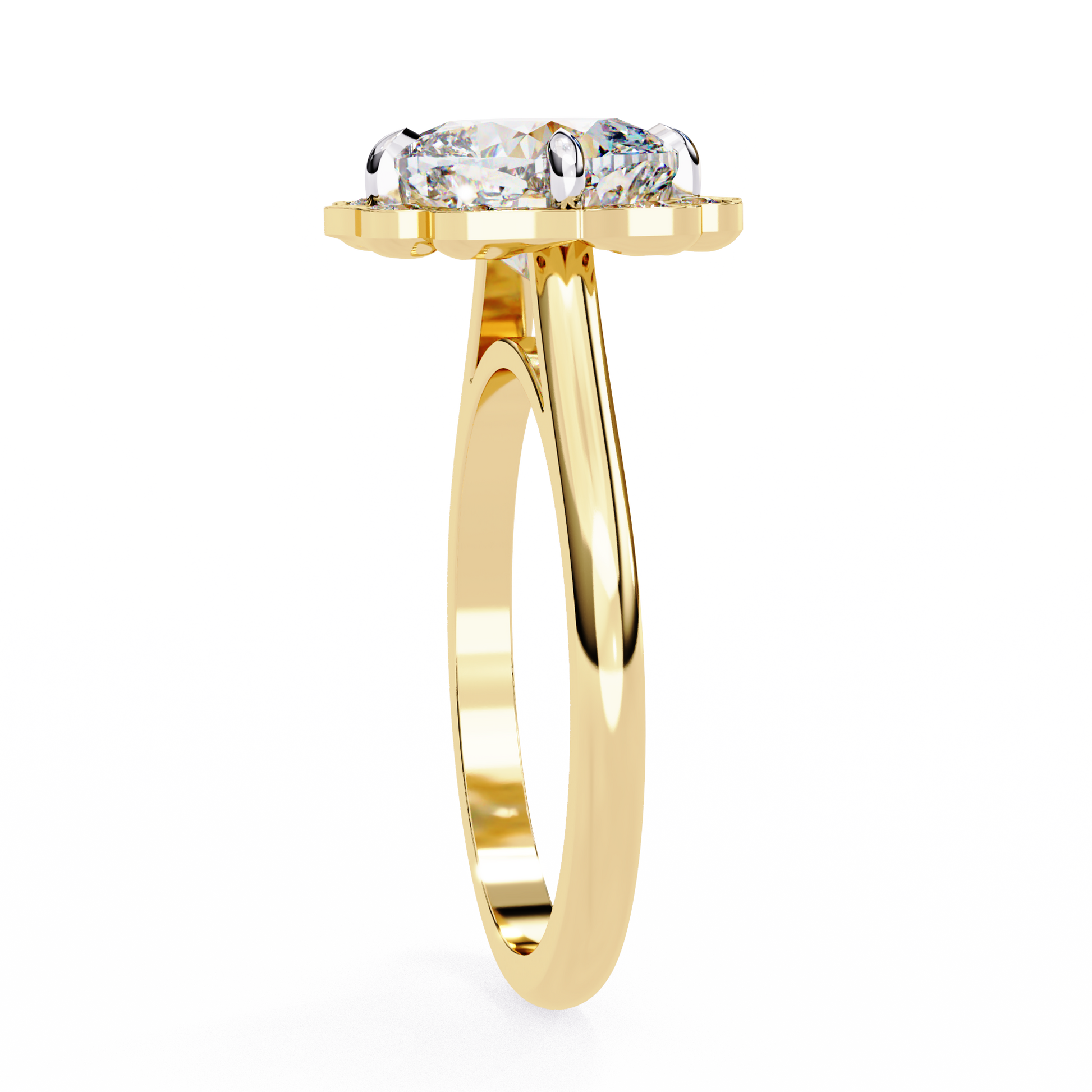 Yellow Gold / Moissanite, Yellow Gold / Lab Grown