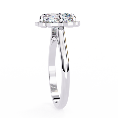 White Gold / Moissanite, White Gold / Lab Grown