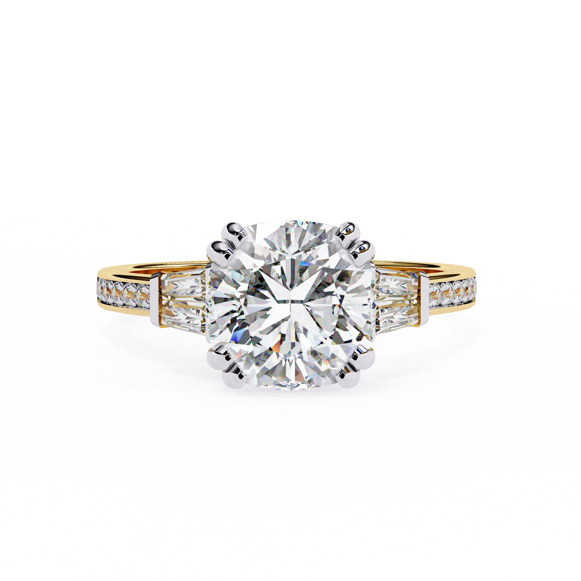 Yellow Gold / Moissanite, Yellow Gold / Lab Grown