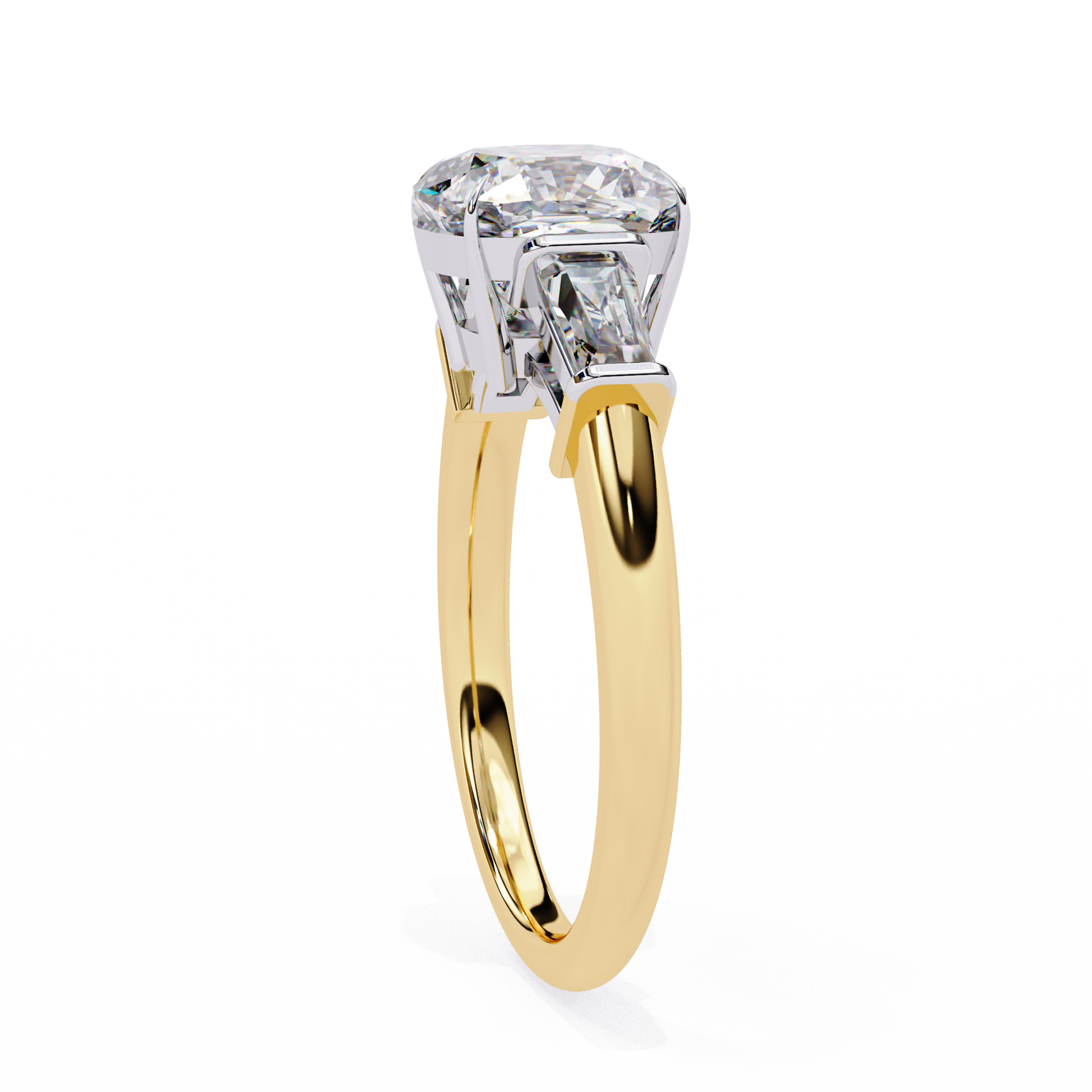 Yellow Gold / Moissanite, Yellow Gold / Lab Grown