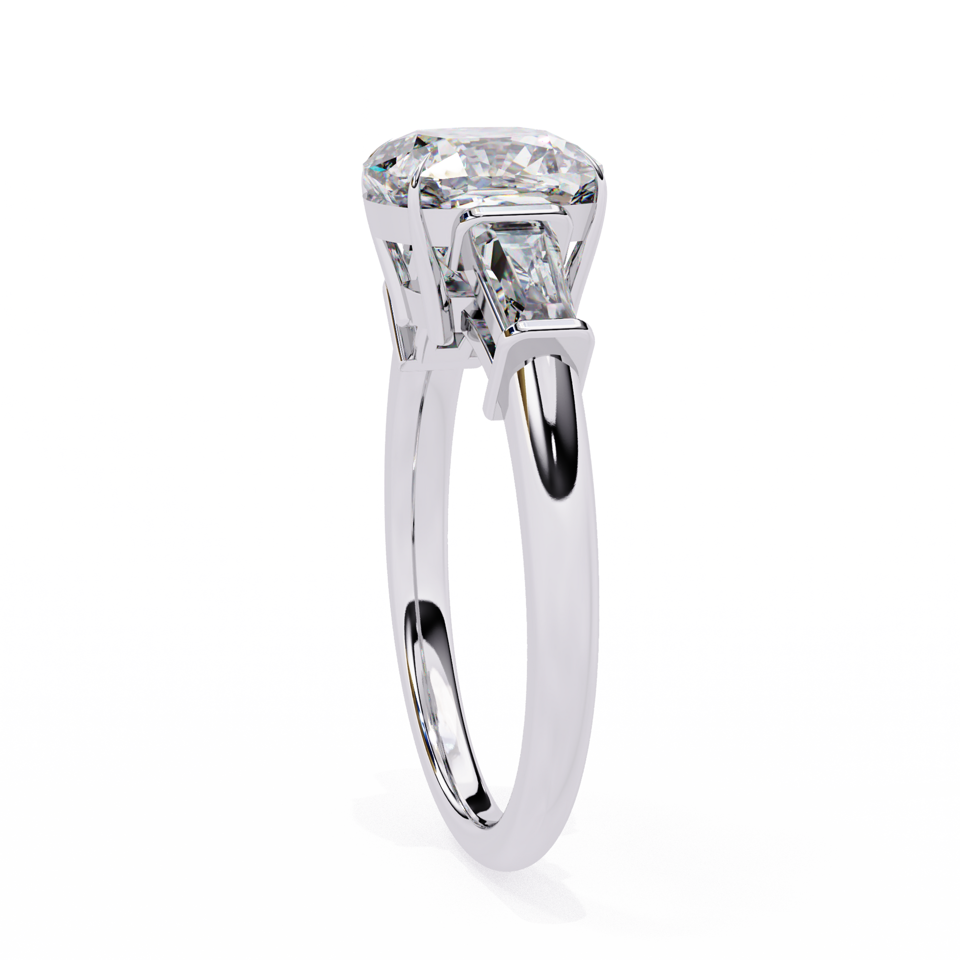 White Gold / Moissanite, White Gold / Lab Grown