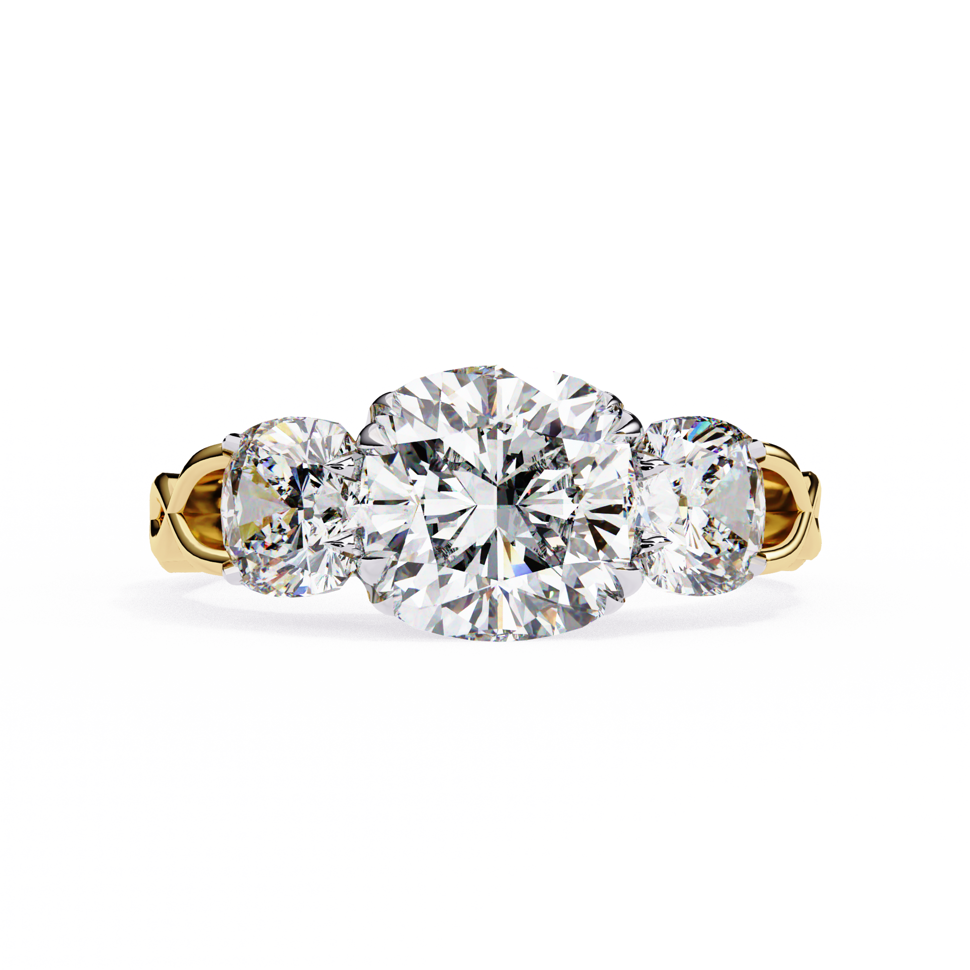 Yellow Gold / Moissanite, Yellow Gold / Lab Grown