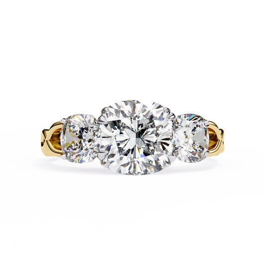 Yellow Gold / Moissanite, Yellow Gold / Lab Grown