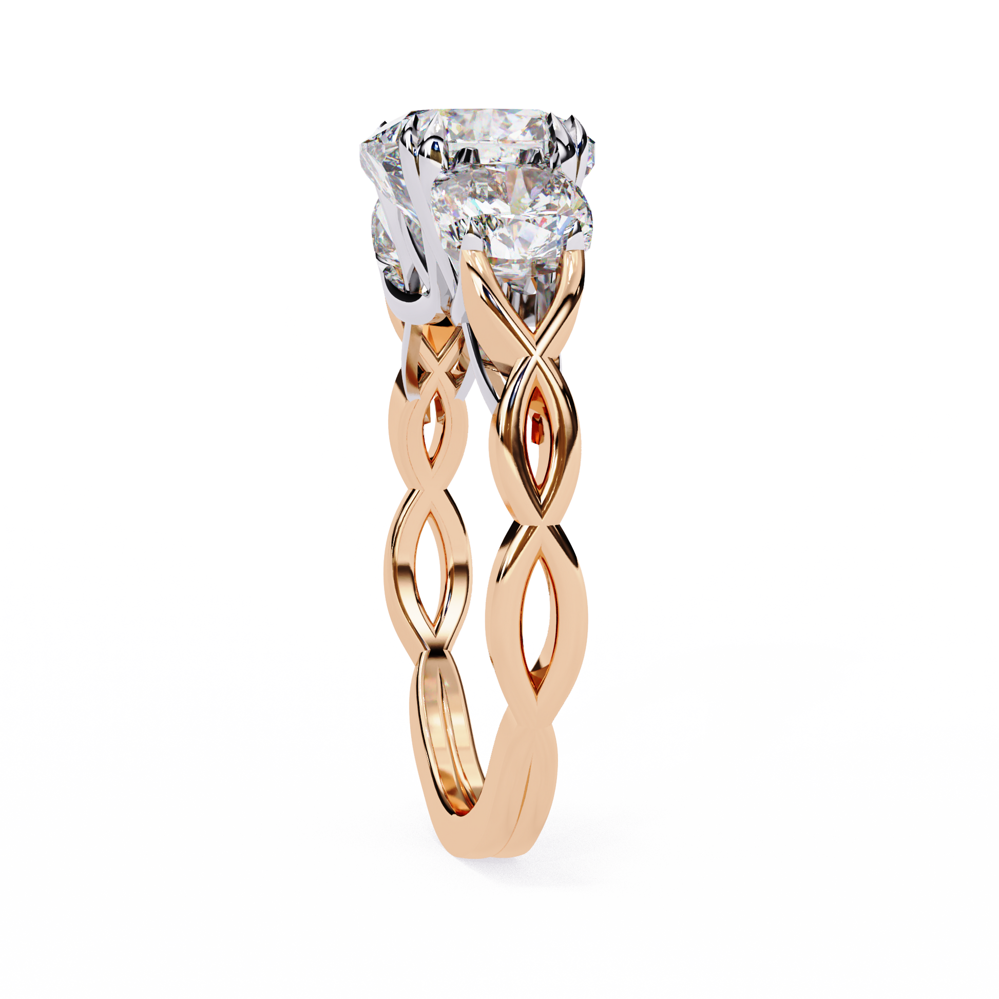 Rose Gold / Moissanite, Rose Gold / Lab Grown