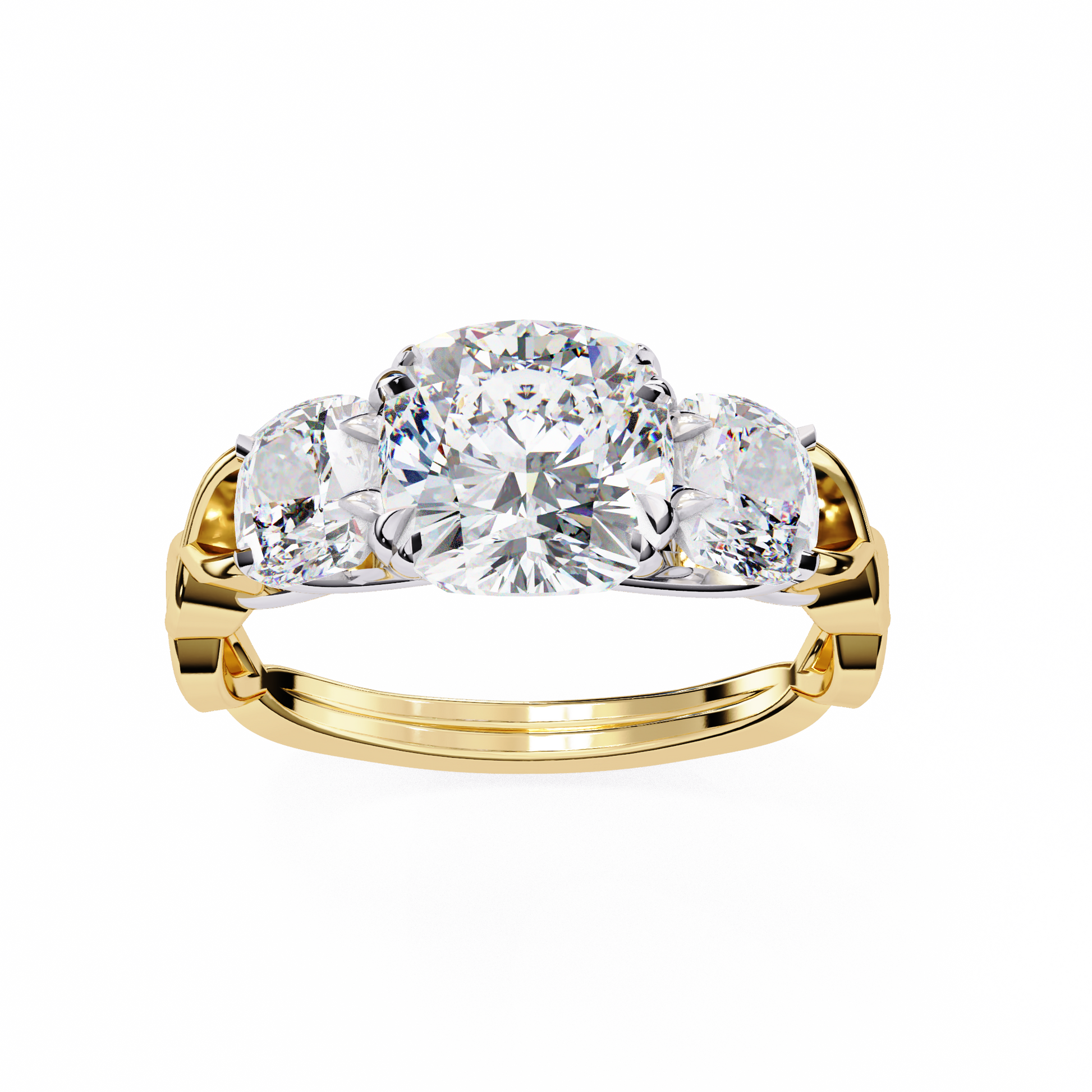Yellow Gold / Moissanite, Yellow Gold / Lab Grown