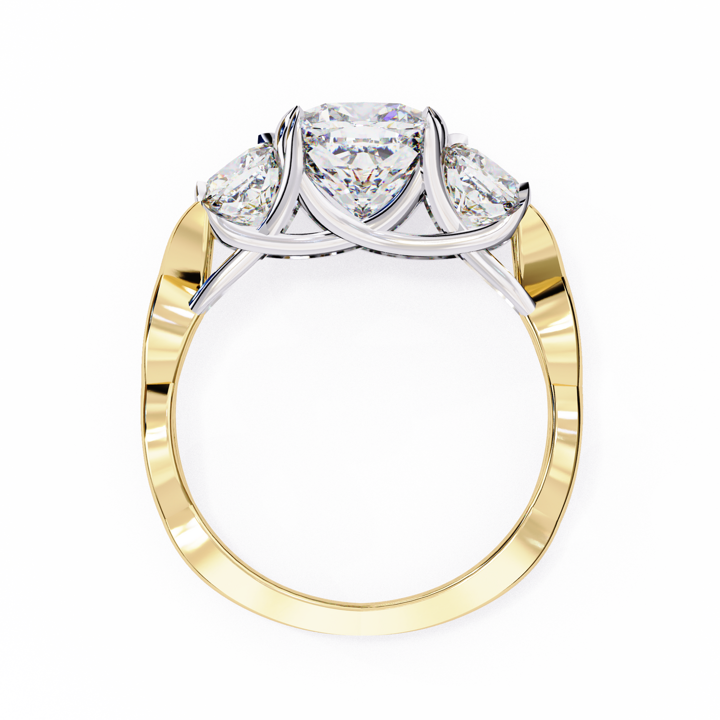 yellow gold / moissanite, yellow gold / lab grown