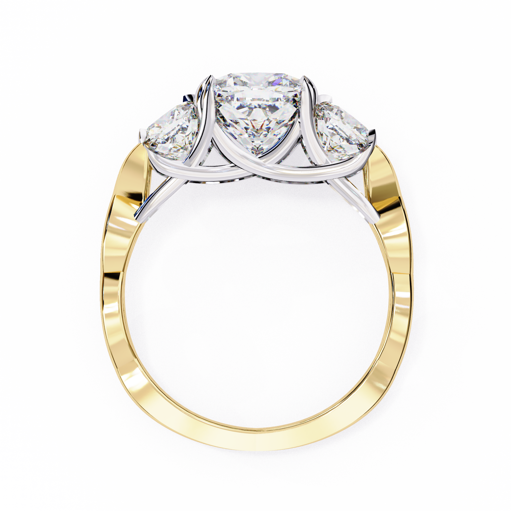 Yellow Gold / Moissanite, Yellow Gold / Lab Grown