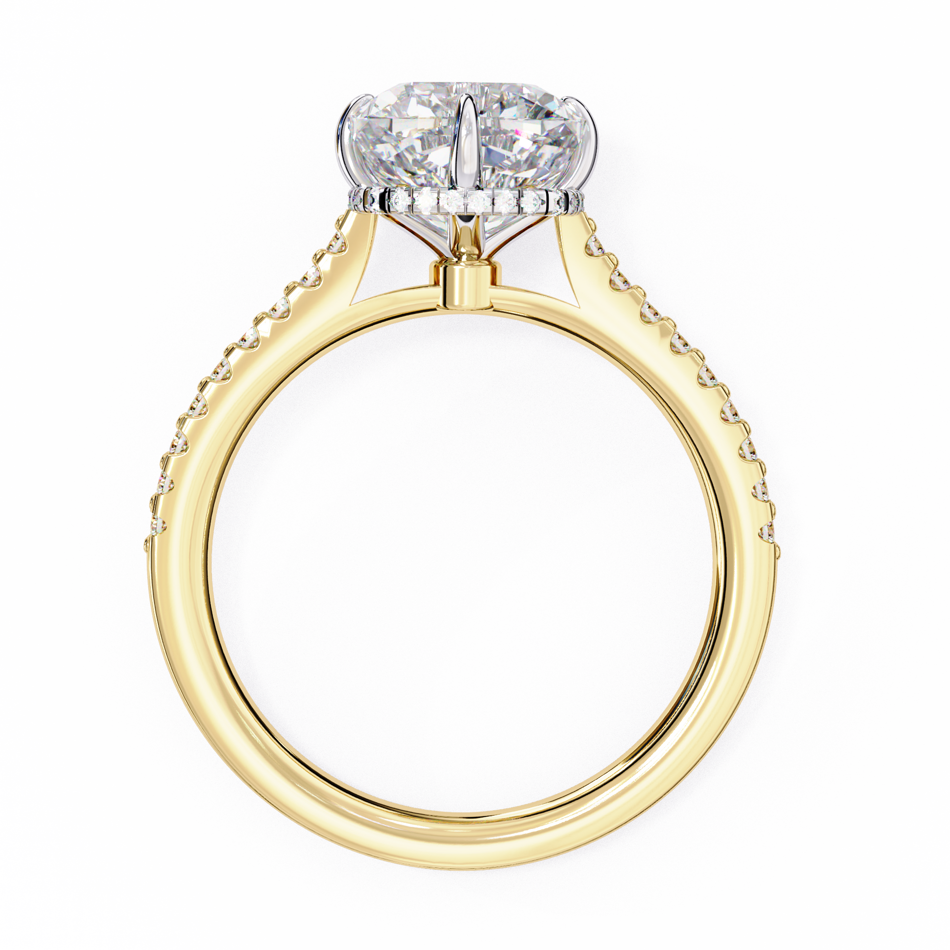 Yellow Gold / Moissanite, Yellow Gold / Lab Grown