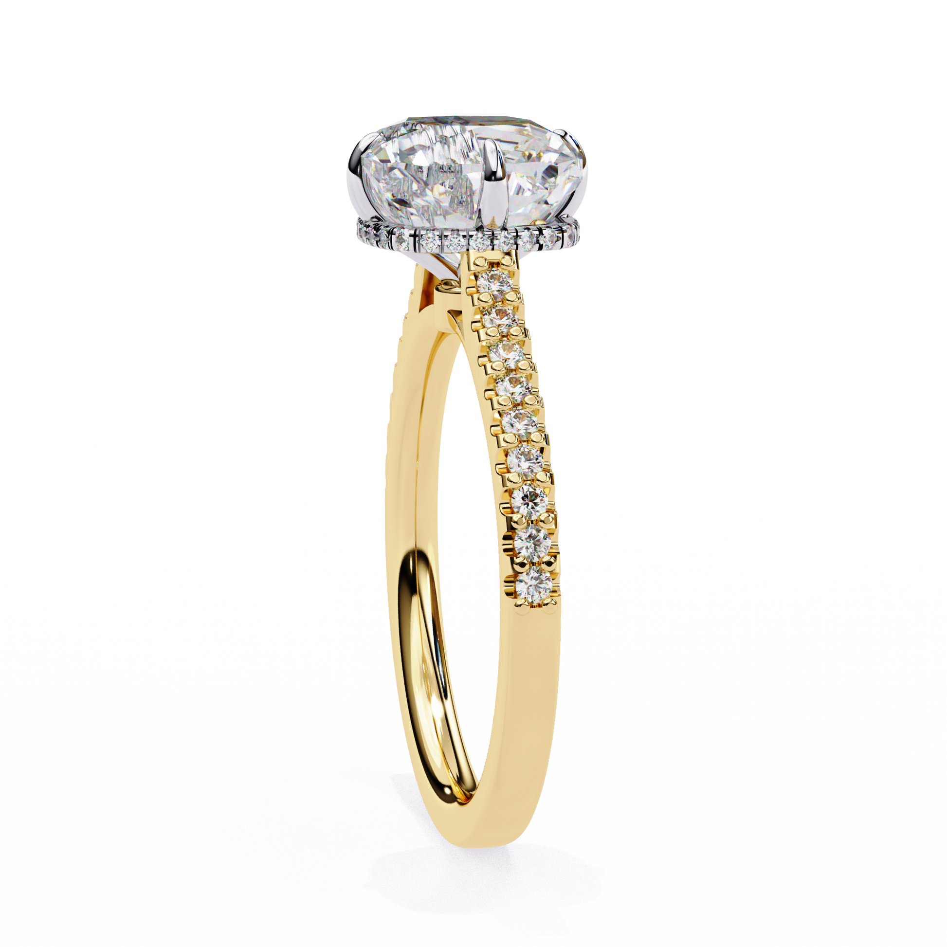 Yellow Gold / Moissanite, Yellow Gold / Lab Grown
