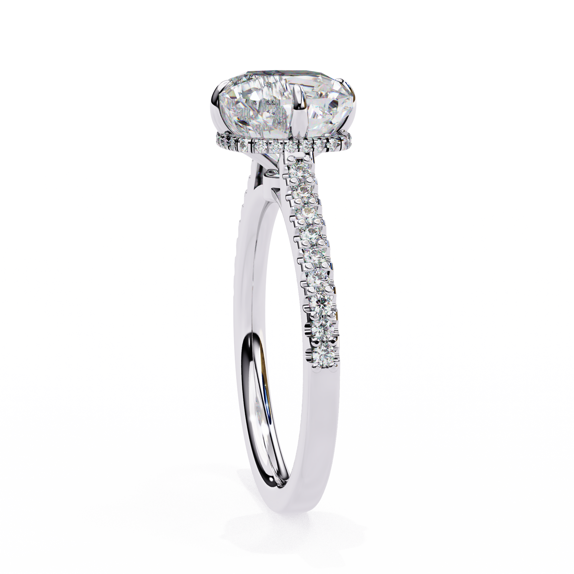 White Gold / Moissanite, White Gold / Lab Grown, 925 Silver / Moissanite, 925 Silver / Lab Grown