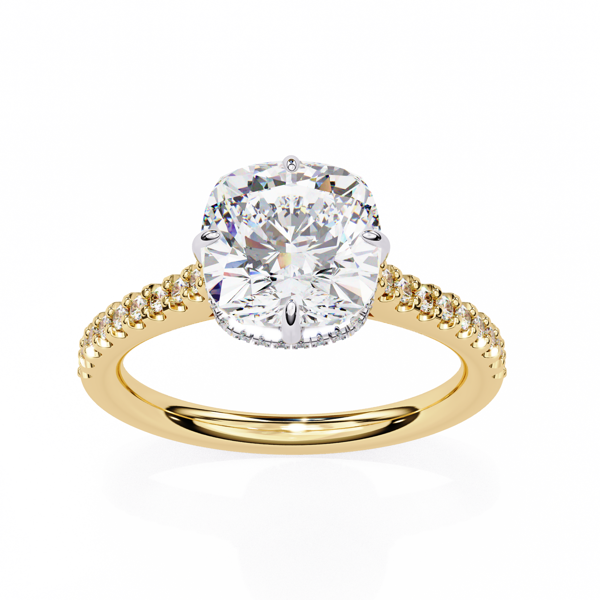 Yellow Gold / Moissanite, Yellow Gold / Lab Grown