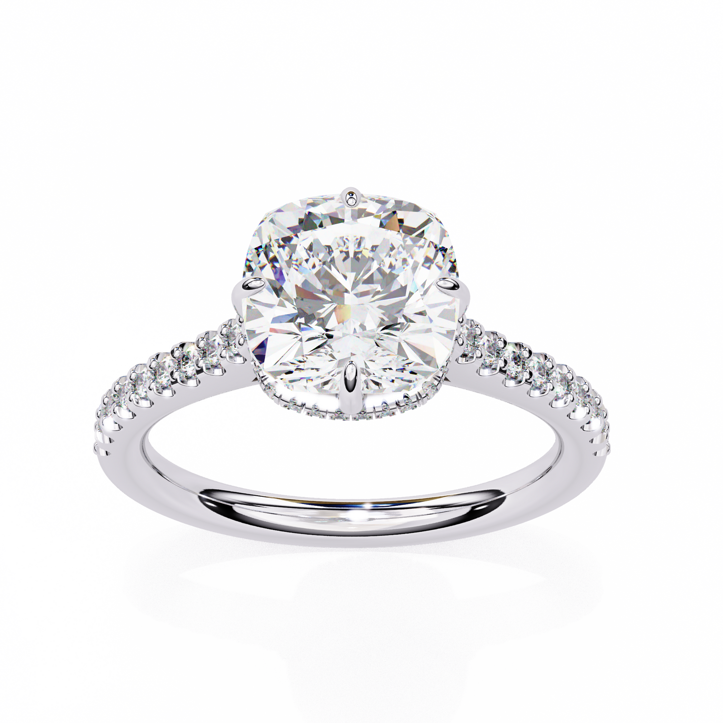 white gold / moissanite, white gold / lab grown, 925 silver / moissanite, 925 silver / lab grown