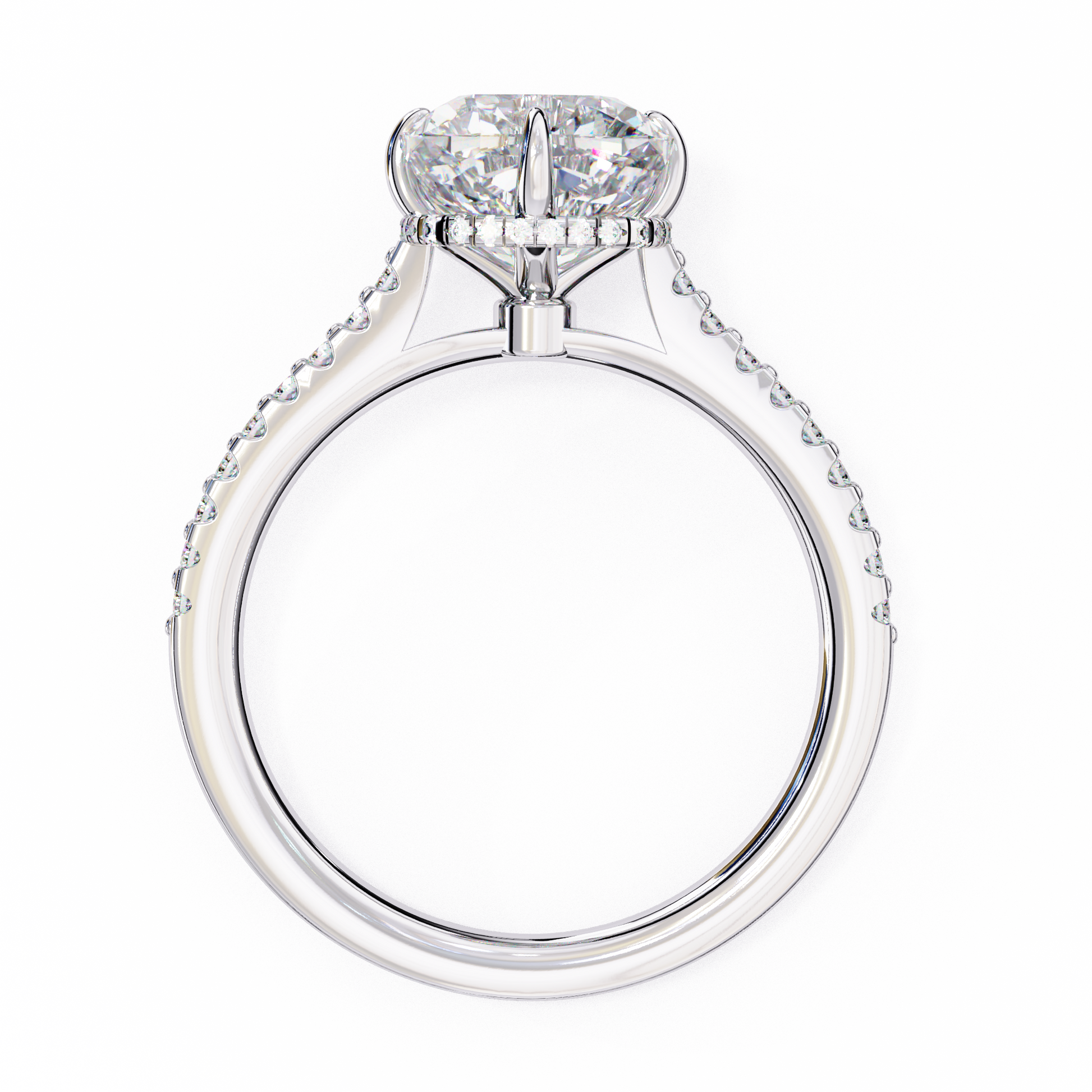 White Gold / Moissanite, White Gold / Lab Grown, 925 Silver / Moissanite, 925 Silver / Lab Grown