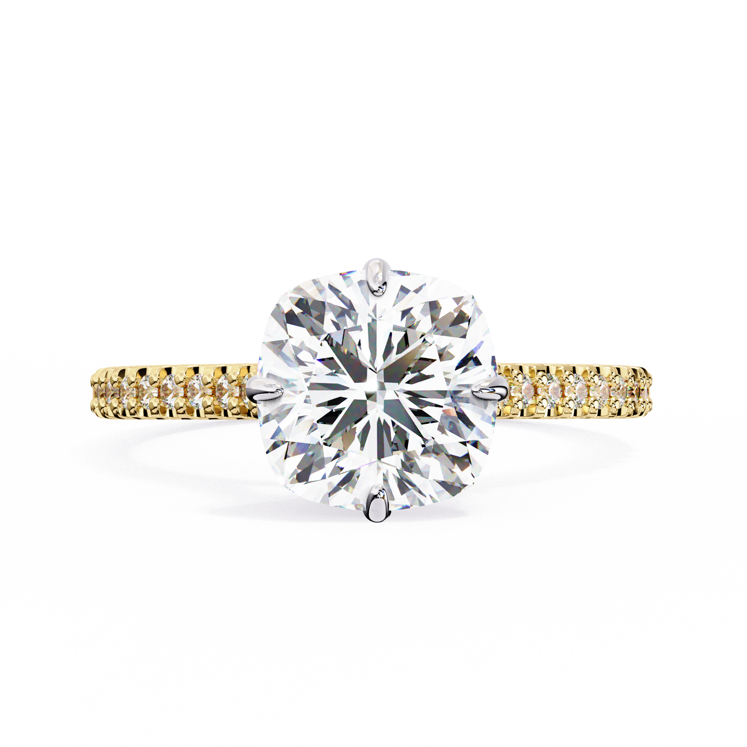 Yellow Gold / Moissanite, Yellow Gold / Lab Grown