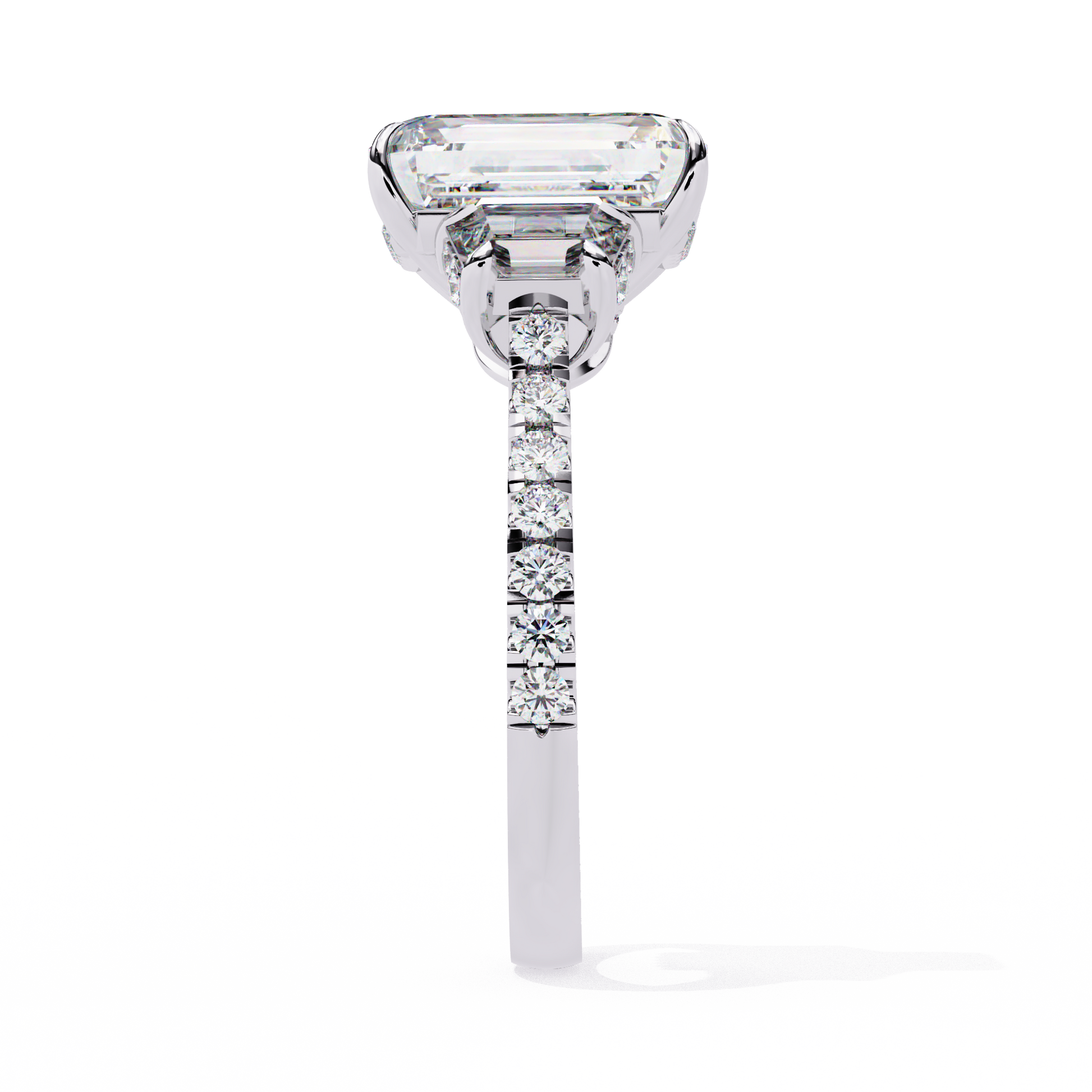 White Gold / Moissanite, White Gold / Lab Grown