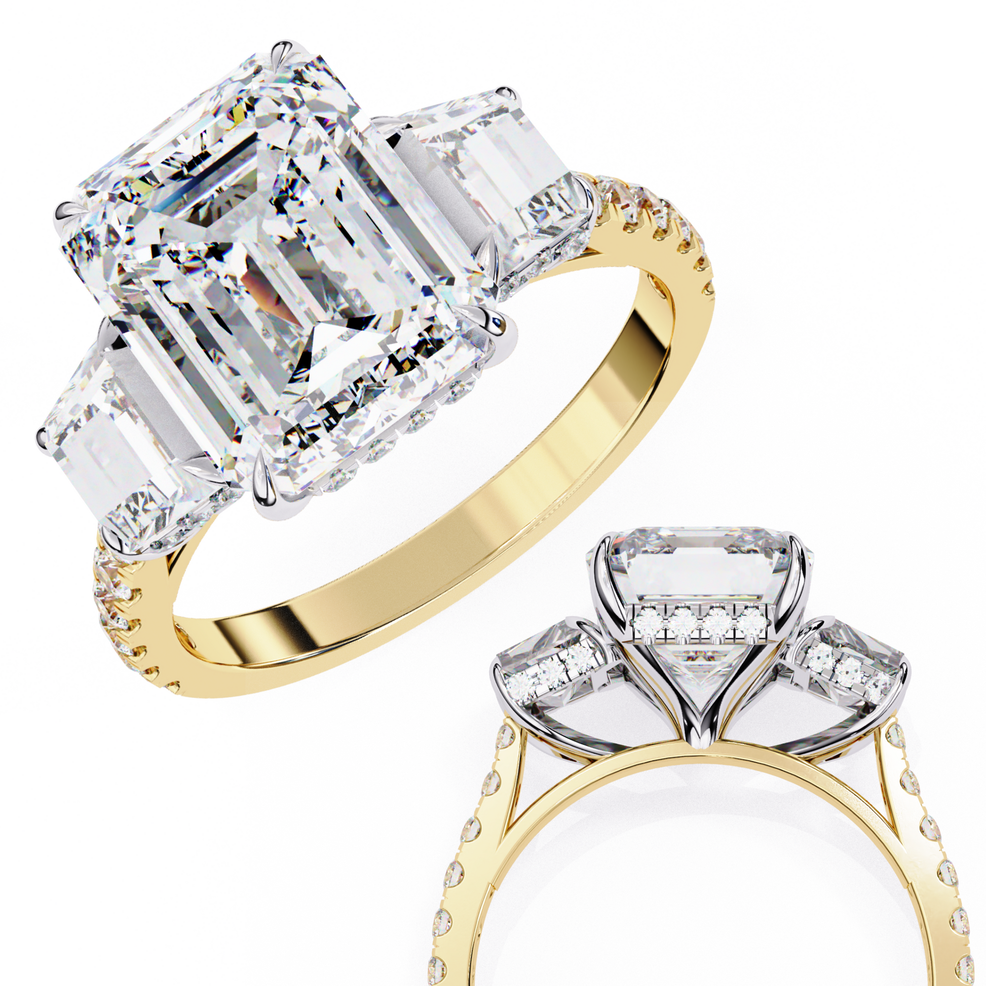 Yellow Gold / Moissanite, Yellow Gold / Lab Grown