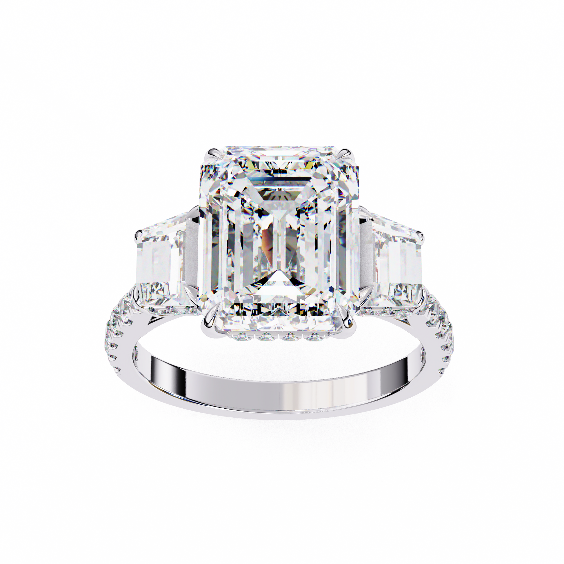 White Gold / Moissanite, White Gold / Lab Grown
