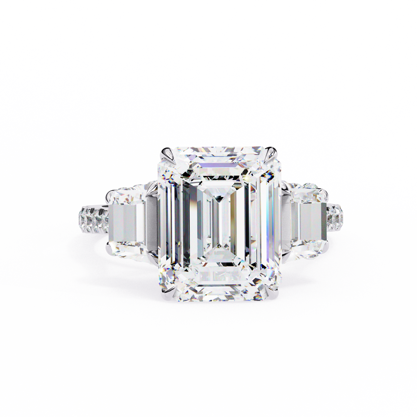 white gold / moissanite, white gold / lab grown