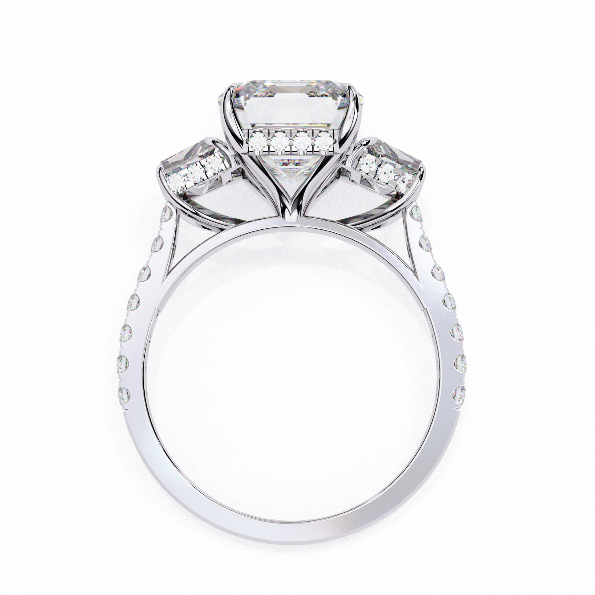 White Gold / Moissanite, White Gold / Lab Grown