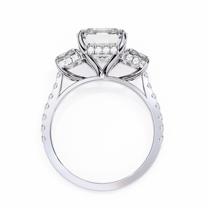 White Gold / Moissanite, White Gold / Lab Grown