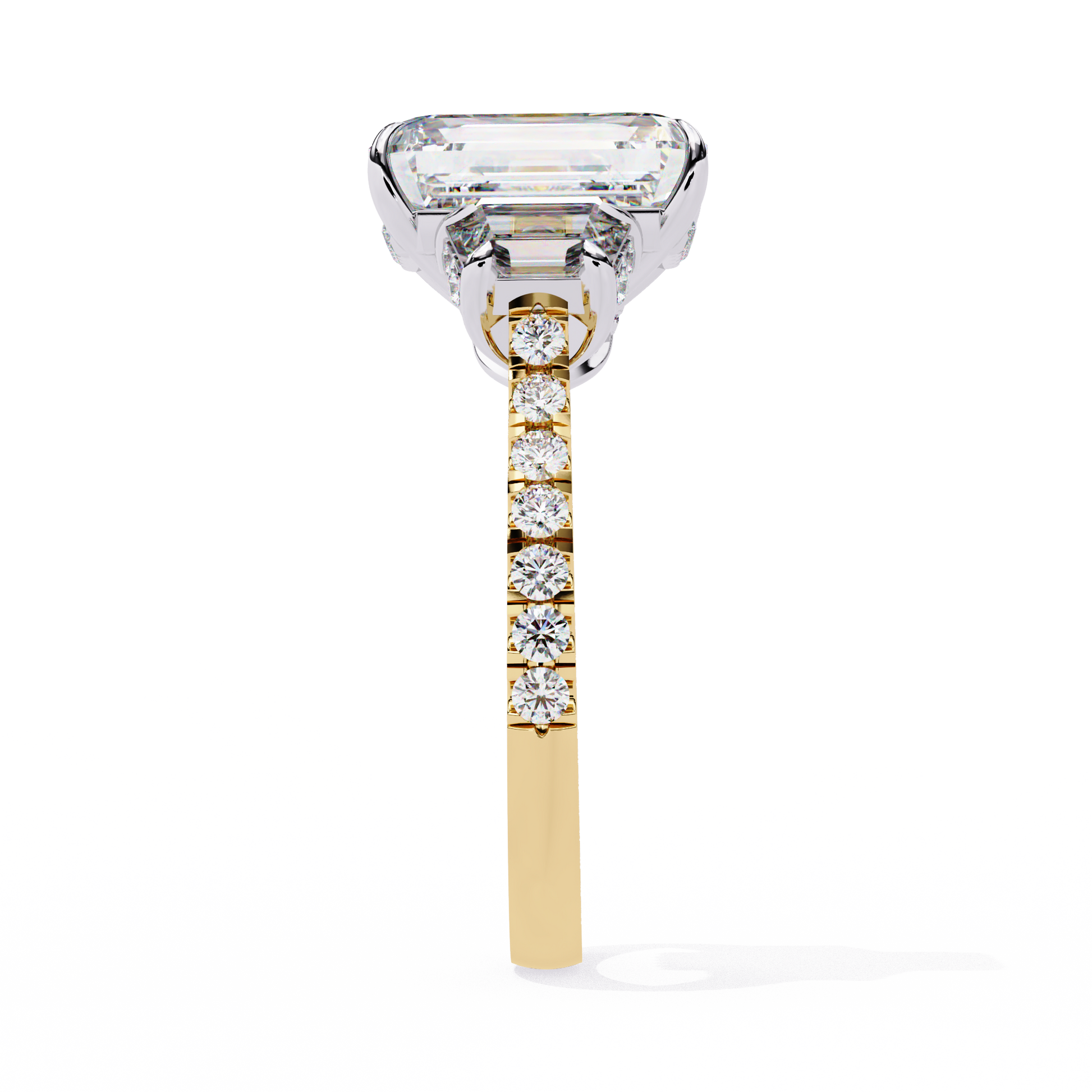 Yellow Gold / Moissanite, Yellow Gold / Lab Grown