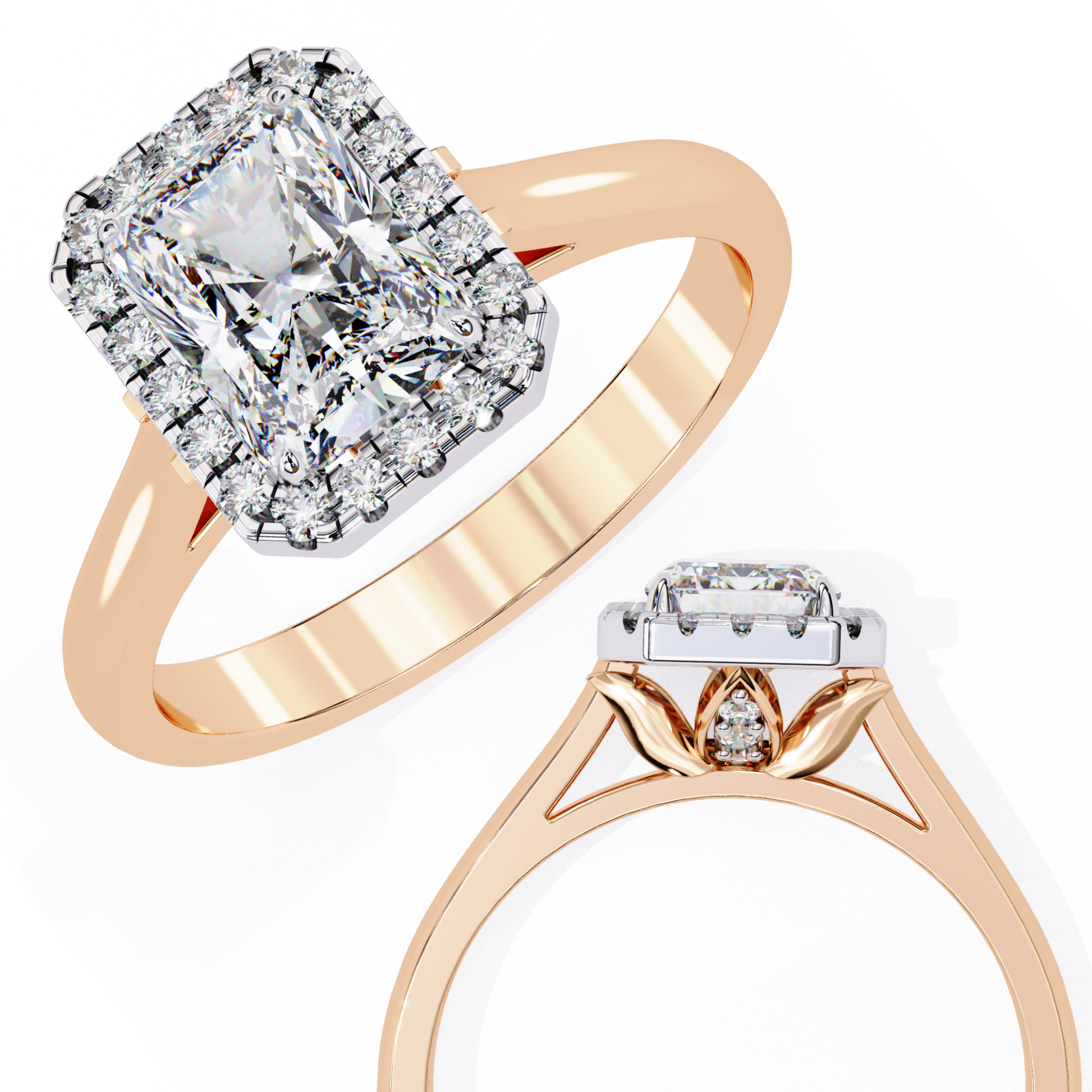 Rose Gold / Moissanite, Rose Gold / Lab Grown