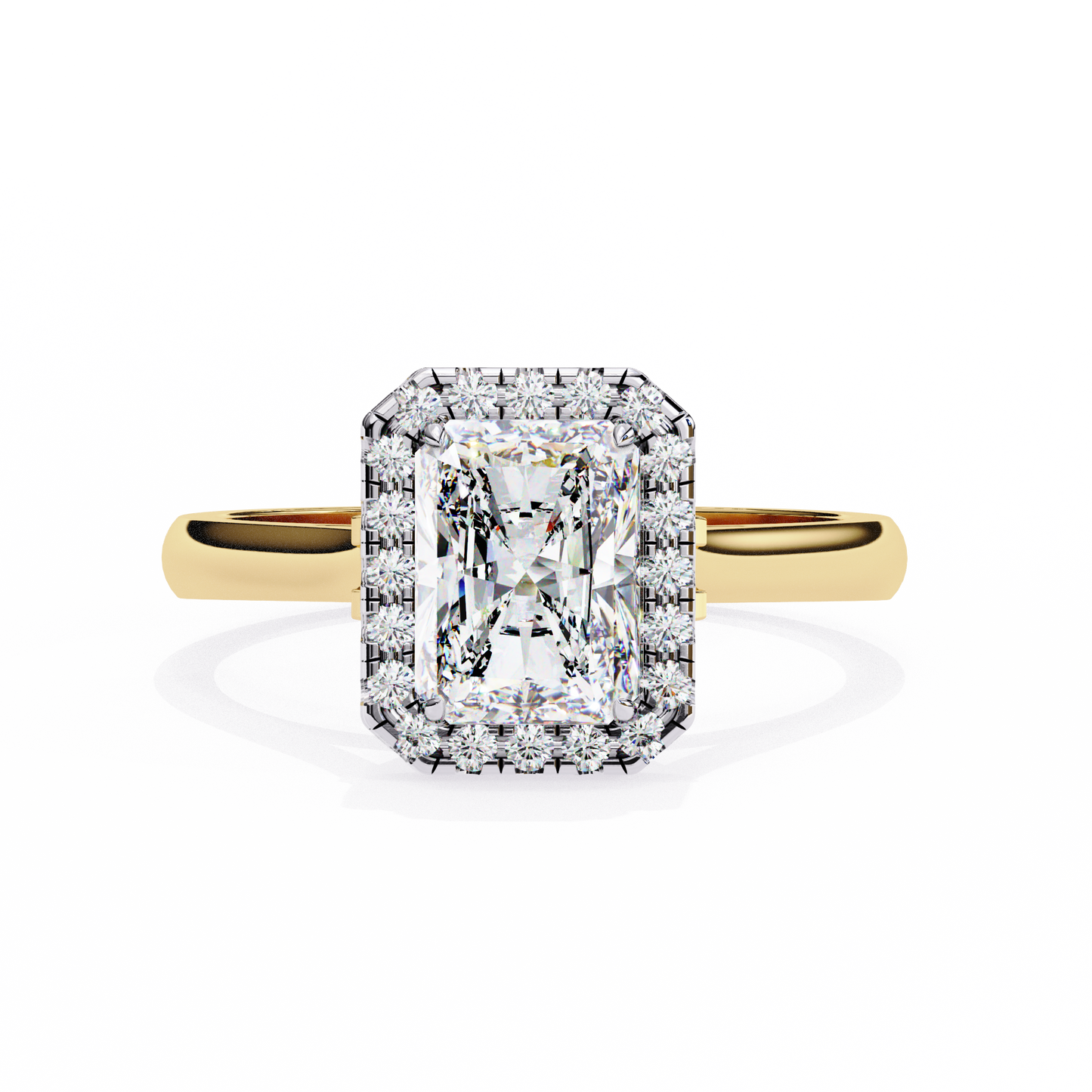 yellow gold / moissanite, yellow gold / lab grown
