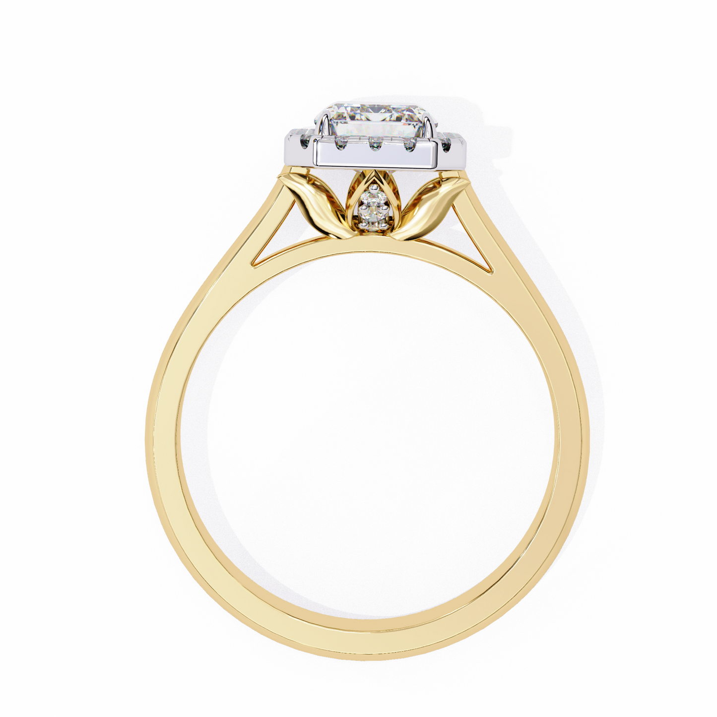 yellow gold / moissanite, yellow gold / lab grown