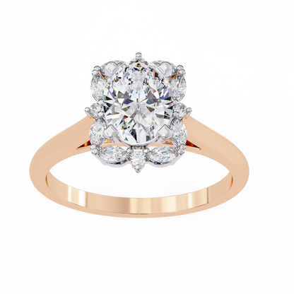 Rose Gold / Moissanite, Rose Gold / Lab Grown