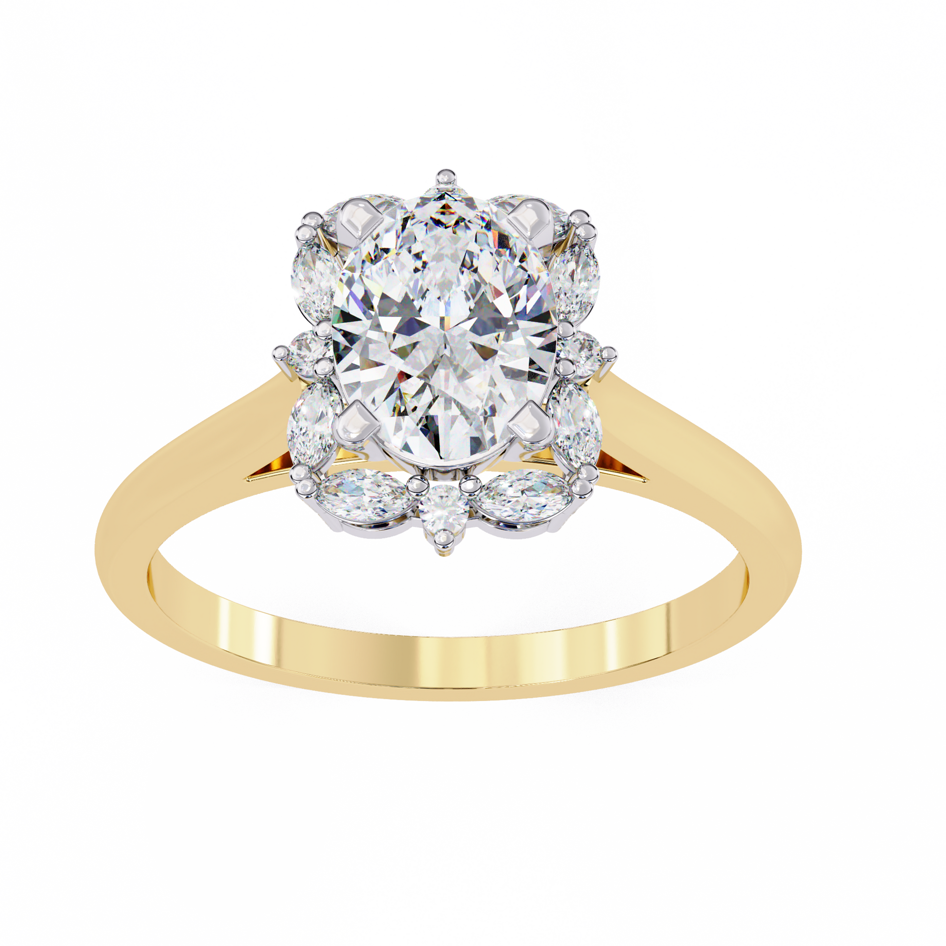 Yellow Gold / Moissanite, Yellow Gold / Lab Grown
