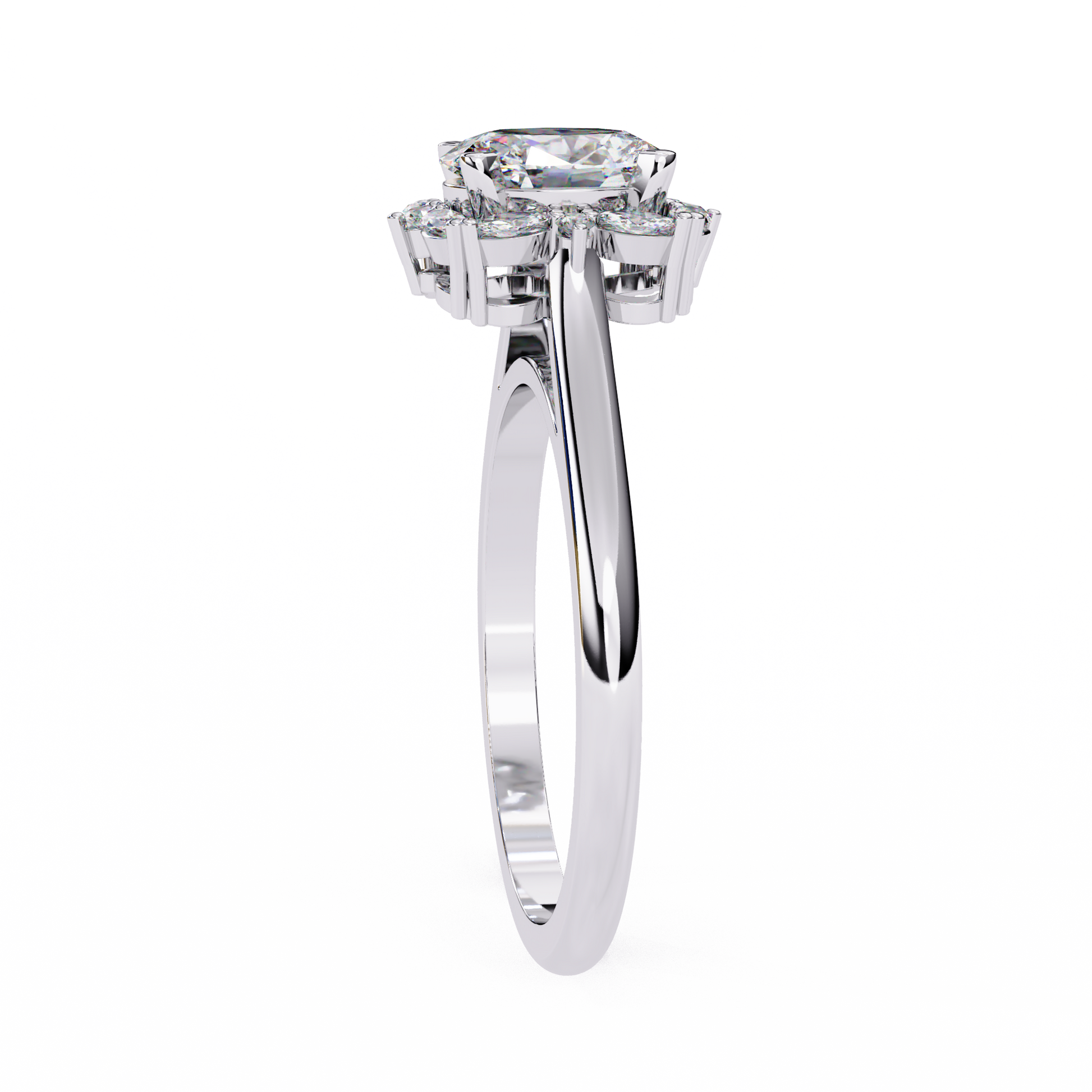 White Gold / Moissanite, White Gold / Lab Grown, 925 Silver / Moissanite, 925 Silver / Lab Grown