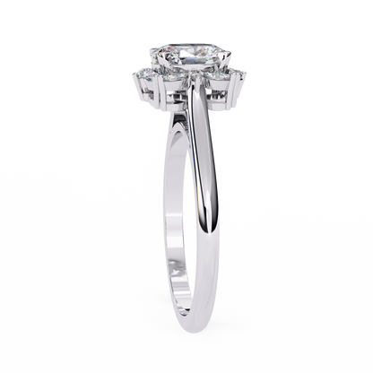 White Gold / Moissanite, White Gold / Lab Grown, 925 Silver / Moissanite, 925 Silver / Lab Grown