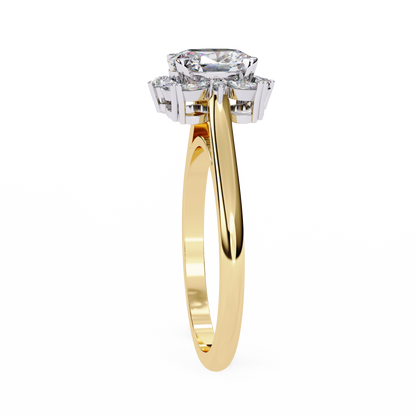 Yellow Gold / Moissanite, Yellow Gold / Lab Grown