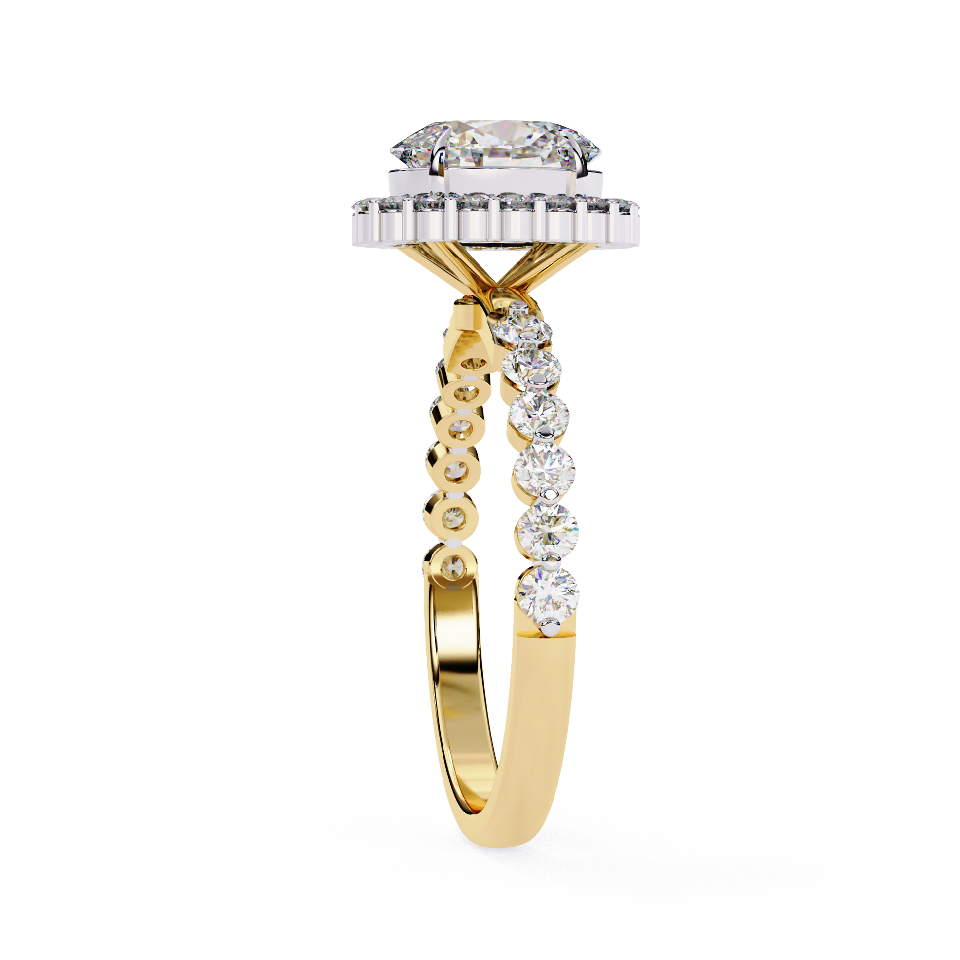 Yellow Gold / Moissanite, Yellow Gold / Lab Grown