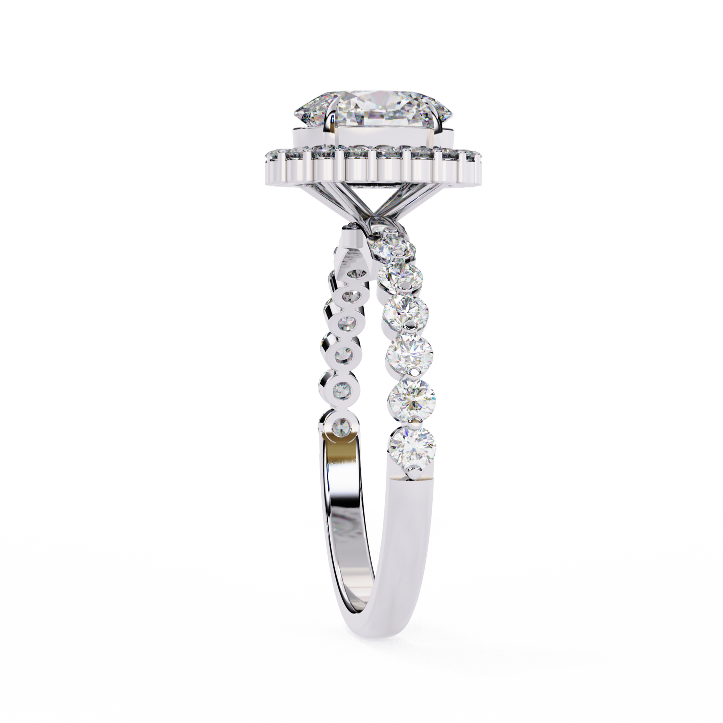 white gold / moissanite, white gold / lab grown, 925 silver / moissanite, 925 silver / lab grown