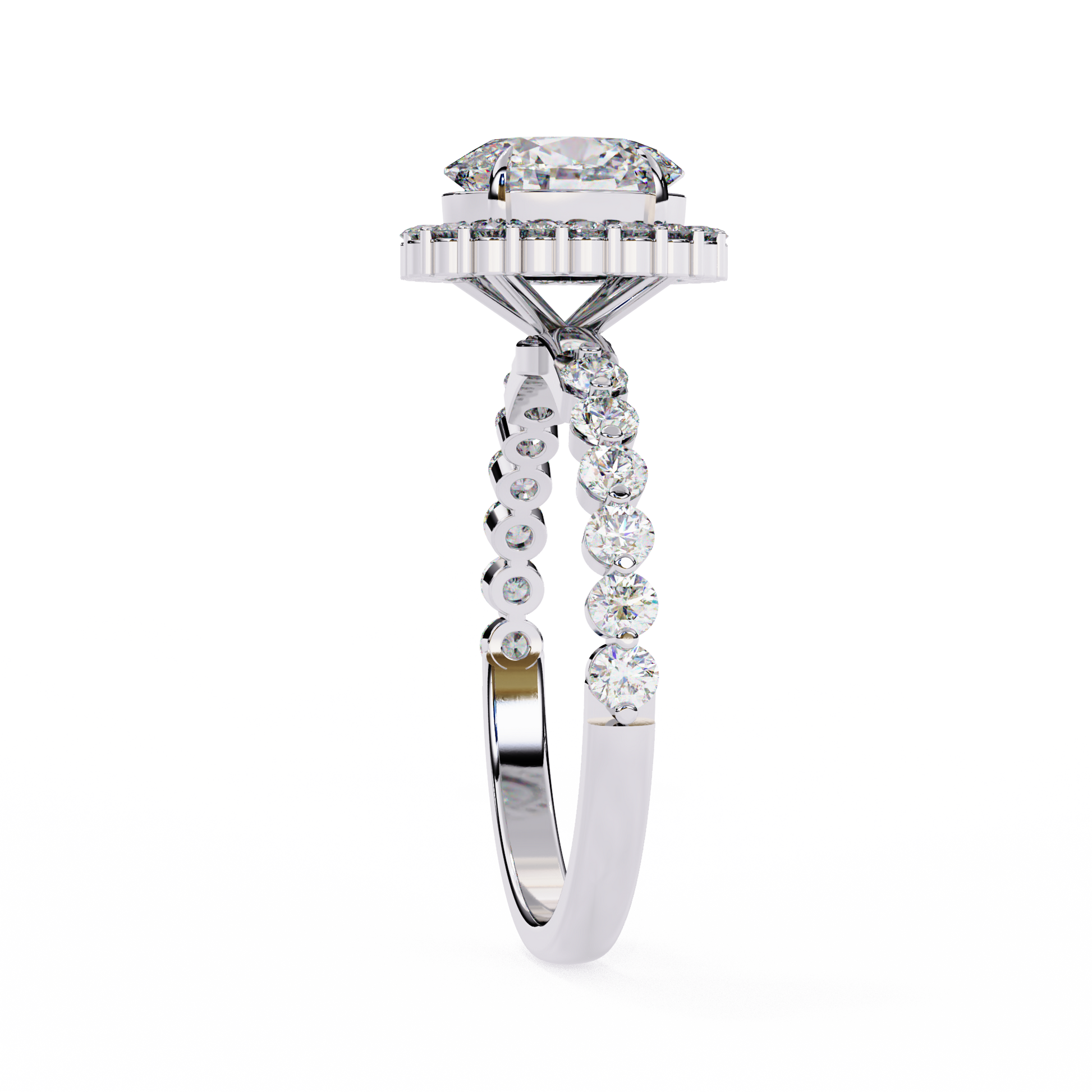 White Gold / Moissanite, White Gold / Lab Grown, 925 Silver / Moissanite, 925 Silver / Lab Grown