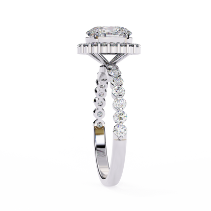 White Gold / Moissanite, White Gold / Lab Grown, 925 Silver / Moissanite, 925 Silver / Lab Grown