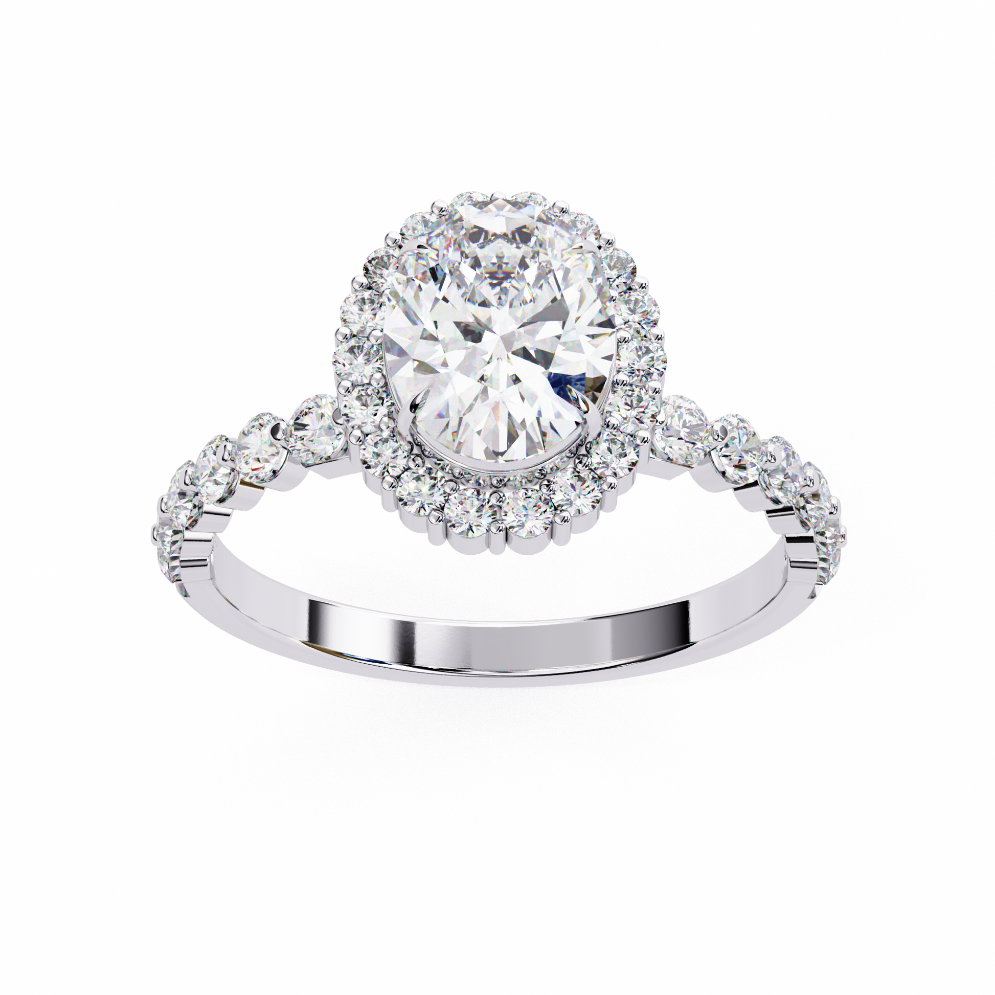 White Gold / Moissanite, White Gold / Lab Grown, 925 Silver / Moissanite, 925 Silver / Lab Grown