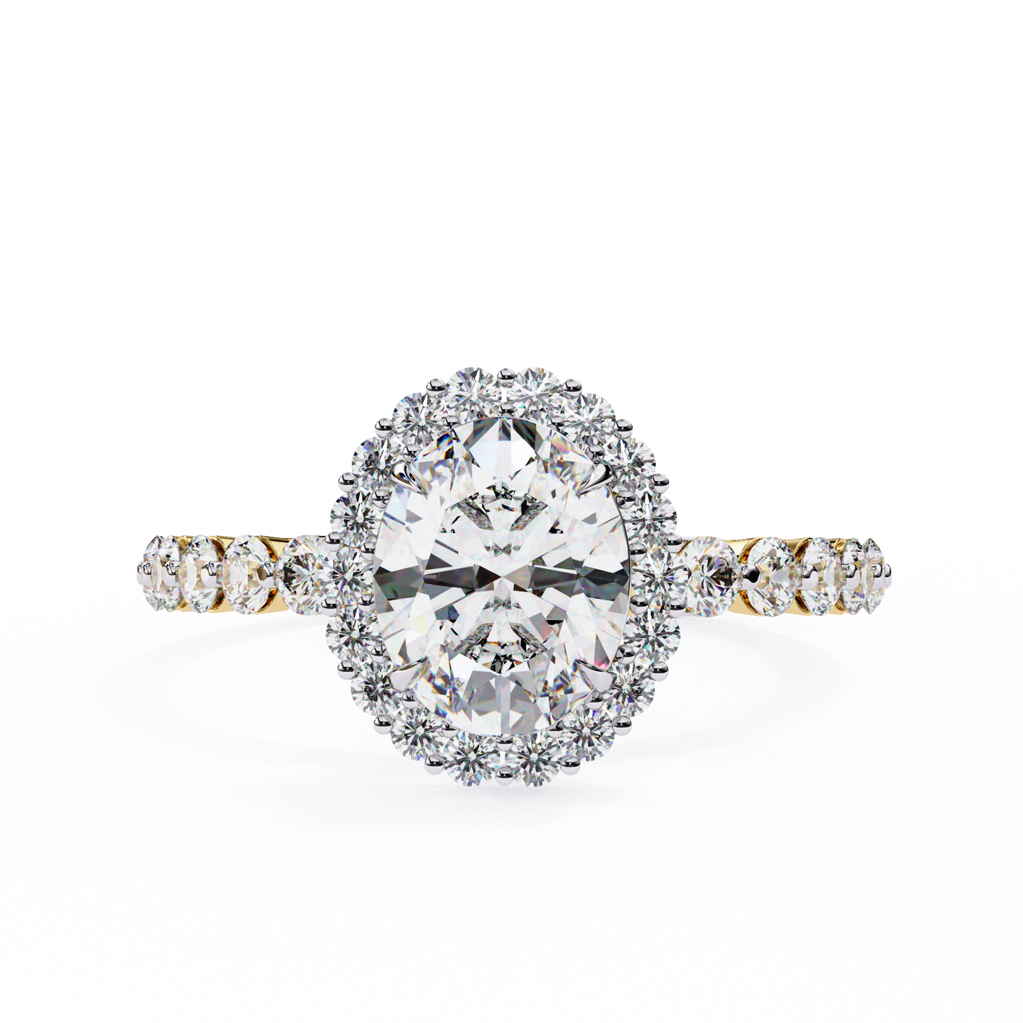 yellow gold / moissanite, yellow gold / lab grown