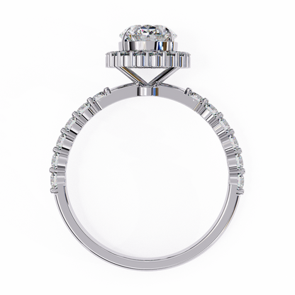 White Gold / Moissanite, White Gold / Lab Grown, 925 Silver / Moissanite, 925 Silver / Lab Grown