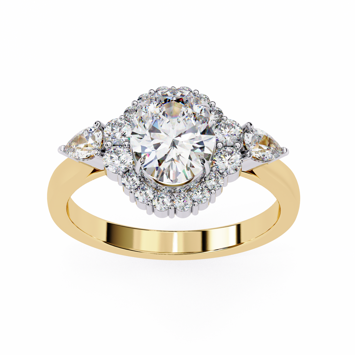 yellow gold / moissanite, yellow gold / lab grown